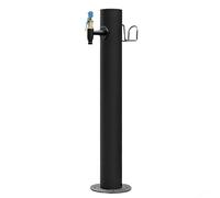 Colonne D'eau de Jardin en Acier Inoxydable 304 avec Robinet Verrouillable, Borne-Fontaine Extérieure Autoportante, Support de Tuyau Antigel(86x20.5cm)