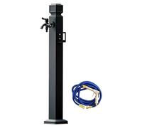 Colonne d'eau de jardin en acier inoxydable autoportante avec robinet résistant au gel robinet d'eau extérieur avec pistolet pulvérisateur (95 cm)