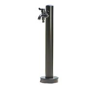 Colonne d'eau de jardin en acier inoxydable avec robinet à double sortie 60 cm vertical anti-gel pour l'extérieur et résistant aux intempéries