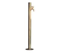 Colonne d'eau de Jardin en Acier Inoxydable avec Robinet À Double Sortie, Robinet de Jardin Extérieur Antigel et Antigel, Adapté À L'irrigation et au Nettoyage des Pelouses(Large)