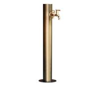 Colonne d'eau de Jardin en Acier Inoxydable avec Robinet À Double Sortie, Robinet de Jardin Extérieur Antigel et Antigel, Adapté À L'irrigation et au Nettoyage des Pelouses(Medium)