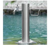 Colonne d'eau de jardin en acier inoxydable avec robinet antigel pour le lavage et l'arrosage, support de tuyau durable, 20,5 x 50 cm, fontaine de jardin