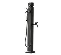 Colonne d'eau de jardin en acier inoxydable avec robinet, robinet de tuyau antigel, source d'hydratation décorative extérieure pour jardin, ferme, irrigation et lavage(E,Height: 80cm/31.5in)