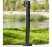Colonne d'eau de jardin en acier inoxydable avec robinet, support de tuyau autoportant, fontaine décorative pour irrigation et lavage en extérieur