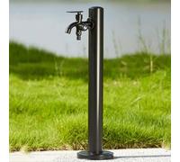 Colonne d'eau de jardin en acier inoxydable avec robinet, support de tuyau autoportant, fontaine décorative pour irrigation et lavage en extérieur