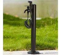 Colonne d'eau de jardin en acier inoxydable avec robinet, support de tuyau autoportant, fontaine décorative pour irrigation et lavage en extérieur