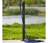 Colonne d'eau de jardin en acier inoxydable avec robinet, support de tuyau autoportant, fontaine décorative pour irrigation et lavage en extérieur