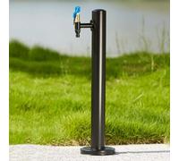 Colonne d'eau de jardin en acier inoxydable avec robinet, support de tuyau autoportant, fontaine décorative pour irrigation et lavage en extérieur