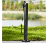 Colonne d'eau de jardin en acier inoxydable avec robinet, support de tuyau autoportant, fontaine décorative pour irrigation et lavage en extérieur