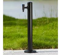 Colonne d'eau de jardin en acier inoxydable avec robinet, support de tuyau autoportant, fontaine décorative pour irrigation et lavage en extérieur