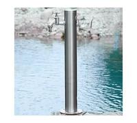 Colonne d'eau de jardin en acier inoxydable avec support de tuyau et robinet pour un arrosage efficace et une gestion du jardin