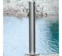 Colonne d'eau de jardin en acier inoxydable avec support de tuyau résistant au gel et robinet pour arrosage/lavage efficace du jardin 13 cm x 86 cm