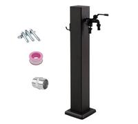 Colonne d'eau de jardin en acier inoxydable et fontaine autoportante avec support de tuyau et robinet extérieur 80 x 8 cm - Idéal pour l'arrosage du jardin et l'aménagement paysager