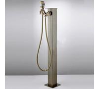 Colonne d'eau de jardin en acier inoxydable, extension de support de tuyau d'extérieur avec bouche anti-gel pour fontaine décorative et irrigation efficace du jardin