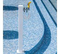 Colonne d'eau de jardin en acier inoxydable - Robinet d'extérieur de 95 cm avec bec carré vertical en spirale et support de crochet pour une irrigation et un lavage efficaces - Construction durable