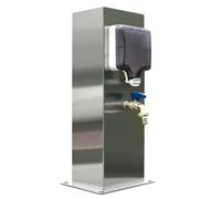 Colonne d'eau de Jardin en Acier Inoxydable ZR98US, avec Double Robinet, Prise étanche extérieure pour Une Installation Facile