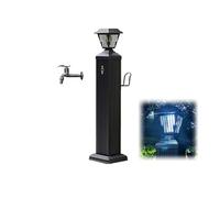 Colonne d'eau de jardin en aluminium anti-gel pour fontaine de jardin avec lumière solaire 75 cm