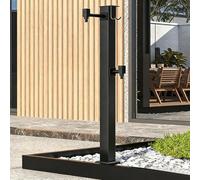 Colonne D'eau De Jardin Extérieure En Acier Inoxydable 304, Support De Tuyau D'arrosage Autoportant, Borne D'arrosage De Jardin À Fixer Au Sol, Robinet Décoratif(Black 4,96cm/37.8in)