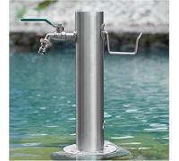 Colonne d'eau de jardin extérieure en acier inoxydable avec robinet antigel, montage au sol Cour(With Style 3 Faucet,20.5x50CM)
