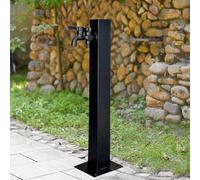 Colonne d'eau de jardin extérieure en acier inoxydable avec robinet, robinet d'eau vertical sur pied pour tuyau d'arrosage, robinet d'eau de cour extérieur antigel (hauteur: 60cm/95cm)(Height: 95cm/37