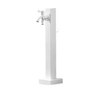 Colonne d'eau de jardin extérieure en acier inoxydable, support de tuyau d'arrosage autoportant avec robinet, fontaine décorative, distributeur d'eau, borne d'incendie,White-60cm/23.6in
