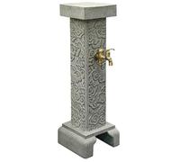 Colonne D'eau de Jardin Extérieure, Fontaine a Eau Jardin en Résine et Pierre Composite avec Robinet en Laiton à Double Sortie pour Terrasse et Cour