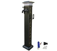 Colonne d'eau de jardin, robinet d'extérieur résistant au gel avec lampe solaire, deux sorties, crochet de tuyau et aérographe pour l'irrigation du jardin et de la terrasse