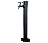 Colonne d'eau de jardin Robinet d'extérieur vertical en acier inoxydable 304 Fontaine à eau durable et décoratif au sol pour arrière-cour finition noire.