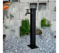 Colonne d'eau de Jardin Robinet Jardin Acier Inoxydable Robinet Antigel Extérieur Colonne d'eau Verticale Cylindrique pour l'irrigation et l'arrosage du Jardin(Deep black,60.2cm/23.64in)