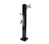 Colonne d'eau de jardin verticale avec robinet en cuivre et support de tuyau - Distributeur d'eau monté au sol pour l'irrigation du jardin