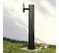 Colonne d'eau de jardin verticale avec robinet extérieur, robuste, montage au sol en acier inoxydable 304, robinet d'extérieur résistant au gel, pour arrosage et nettoyage (noir G, 60 cm / 23.6 in)
