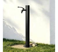 Colonne d'eau de jardin verticale avec robinet extérieur, robuste, montage au sol en acier inoxydable 304, robinet d'extérieur résistant au gel, pour arrosage et nettoyage (noir A, 60 cm / 23.6 in)