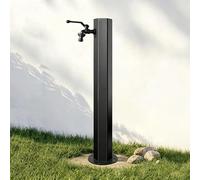 Colonne d'eau de jardin verticale avec robinet extérieur, robuste, montage au sol en acier inoxydable 304, robinet extérieur résistant au gel, pour arrosage et nettoyage (noir E, 60 cm / 23.6 in)