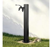 Colonne d'eau de jardin verticale avec robinet extérieur, robuste, montage au sol en acier inoxydable 304, robinet extérieur résistant au gel, pour arrosage et nettoyage (noir F, 60 cm / 23.6 in)