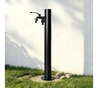 Colonne d'eau de jardin verticale avec robinet extérieur, robuste, montage au sol en acier inoxydable 304, robinet d'extérieur résistant au gel, pour arrosage et nettoyage (noir B, 95 cm / 37.4 in)