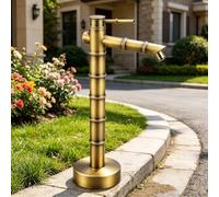Colonne d'eau de jardin verticale avec robinet, robinet d'eau extérieur autoportant pour terrasse, cour, jardin, pelouse, robinet résistant au gel - Conception à joint en bambou(Bottom inlet,69.5cm)