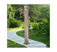 Colonne d'eau de jardin verticale carrée en acier inoxydable 304 avec robinet à double sortie, distributeur d'eau antigel extérieur autonome, borne d'incendie de jardin(107cm)