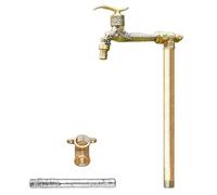 Colonne d'eau de Jardin Verticale cylindrique ZR98US avec Robinet en Laiton, Conduite d'eau antigel extérieure, Montage au Sol, Protection Solaire et Anti-Pluie