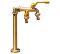 Colonne d'eau de jardin verticale en cuivre avec robinet à double sortie - Distributeur d'eau de 41,9 cm pour une irrigation efficace et une décoration de cour