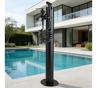 Colonne d'eau de jardin verticale extérieure, double robinet rond autoportant, robinet d'extérieur résistant au gel bouche d'eau verticale patio extérieur, cour pelouse(Style 3,Height: 60cm/23.6in)