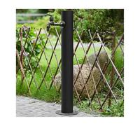 Colonne d'eau de jardin verticale noire, support de tuyau en acier inoxydable, robinet anti-gel, distributeur d'eau, bouche d'incendie extérieure (50 x 20,5 cm) - et élégant