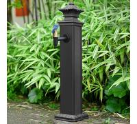 Colonne d'eau de jardin verticale, support de tuyau autoportant avec robinet, tuyau d'eau antigel extérieur, borne d'eau verticale, fontaine décorative,Black a-44.1 * 6.7in
