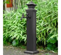 Colonne d'eau de jardin verticale, support de tuyau autoportant avec robinet, tuyau d'eau antigel extérieur, borne d'eau verticale, fontaine décorative,Black C-44.1 * 6.7in