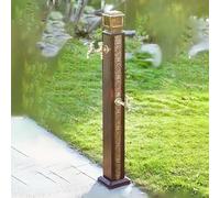 Colonne d'eau de jardin vintage en laiton - Support de tuyau d'extérieur - Fontaine de jardin décorative pour lavage et irrigation de voiture (finition laiton)