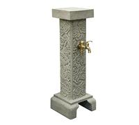 Colonne d'eau d'extérieur avec double robinet - Composite de poudre de pierre, résistant au gel, résistant aux fissures pour une irrigation extérieure efficace, système d'eau de jardin durable