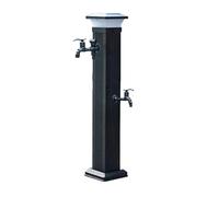 Colonne d'eau d'extérieur avec lumière LED solaire - Design vertical résistant au gel - Double robinet autonome - Parfait pour l'éclairage du jardin et du paysage - Taille M