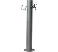 Colonne d'eau en acier inoxydable - Robinet de jardin extérieur avec serrure en cuivre design autoportant (86 x 10,5 cm) pour un accès sécurisé à l'eau