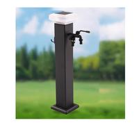 Colonne d'eau en aluminium avec lampe à énergie solaire, support de tuyau autoportant pour utilisation verticale dans le jardin et dans la cour