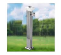 Colonne d'eau en aluminium avec lampe à énergie solaire, support de tuyau autoportant pour utilisation verticale dans le jardin et dans la cour