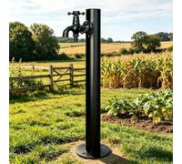 Colonne d'eau extérieure avec robinet à double sortie, Bouche d'incendie fixée au sol Robinet vertical décoratif de fontaine de caractéristique d'eau pour le jardin/arrière-cour(C,Height: 60cm/23.6in)